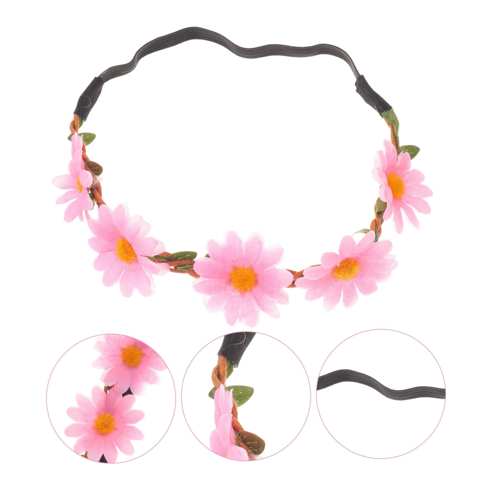 Healeved 20piezas Guirnalda De Flores Artificiales Para Cabello De Margaritas Ajustables Para Mujeres Accesorio Para Bodas Fiestas y Festivales
