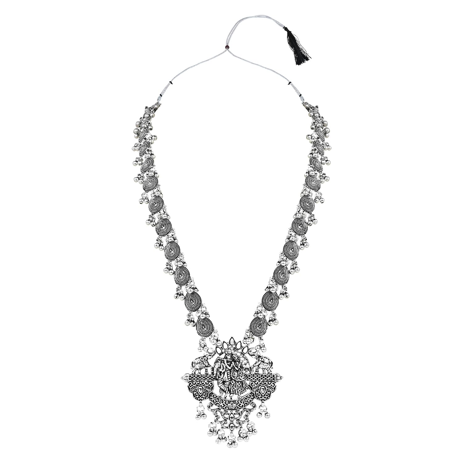 Ethnic Oxidised Radha Krishna Necklace Set