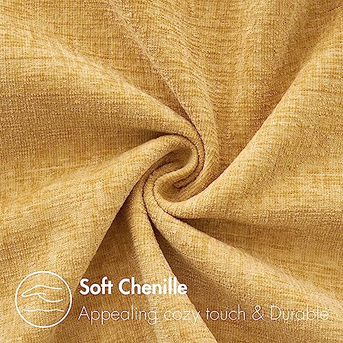 Image of MIULEE Pack of 2 Couch Throw Pillow Covers 20x20 Inch Soft Gold Chenille Pillow Covers for Sofa Living Room Spring Home Decor Couch Solid Dyed Cases