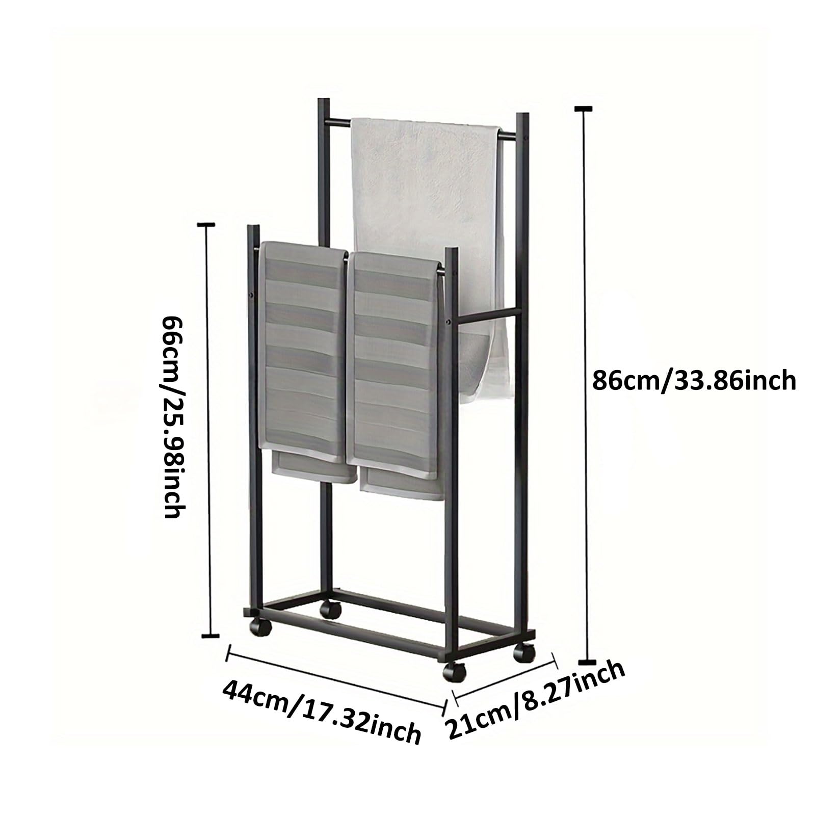 Toallero De Pie para Baño, Organizador De Baño De 2 Niveles, Manta De Almacenamiento, Estante para El Piso, Piscina, Soporte para Toallas De Metal para Exteriores, Estante De Secado