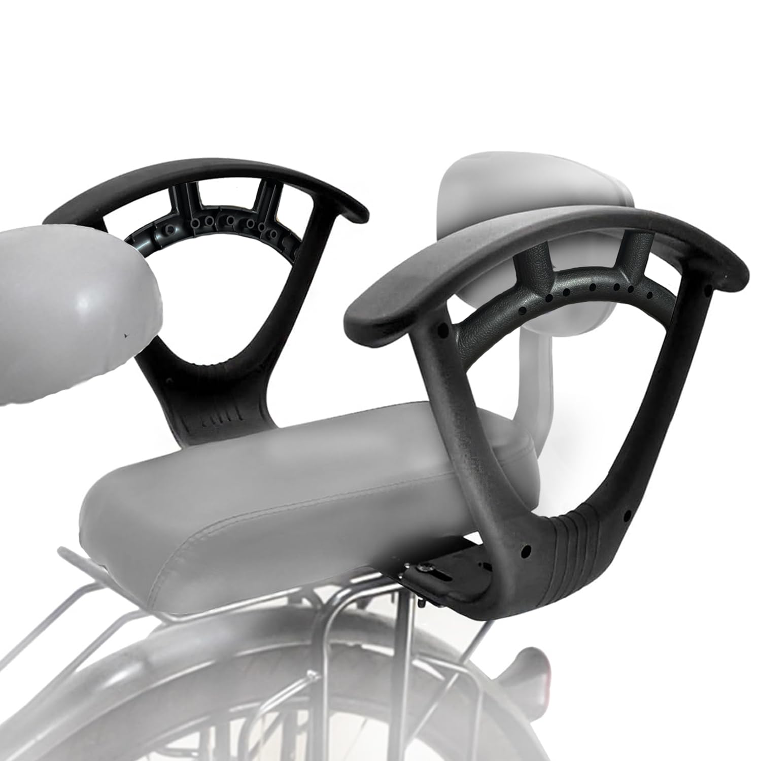 LIBRNTY Pasamanos para Bicicleta,Pasamanos del Asiento Trasero de la Bicicleta,Reposabrazos en Ambos Lados para Mayor Comodidad,Accesorios de Seguridad para Bicicletas al Aire Libre