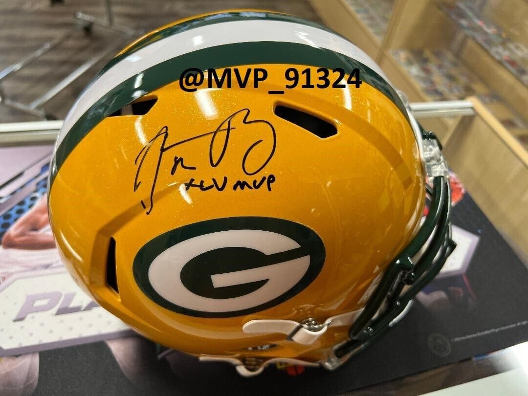 Amazon.com: Aaron Rodgers Autograph Full Size Replica Green Bay Speed Helmet w/SB MVP Inscription : Collectibles & Fine Art Amazon.com: Aaron Rodgers Autograph Full Size Replica Green Bay Speed Helmet w/SB MVP Inscription : Collectibles & Fine Art