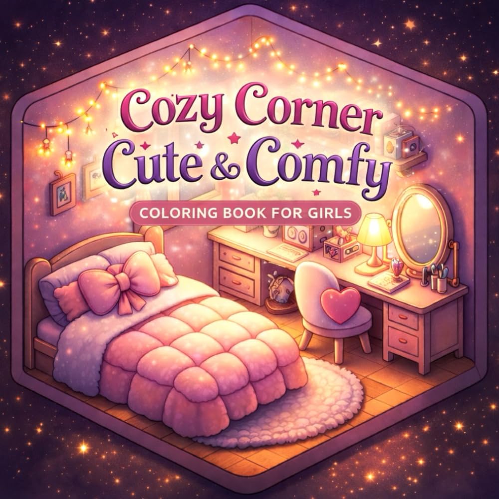 Cozy Corner Cute and Comfy Coloring Book for Girls: Relaxing Fun with Soft and Adorable Scenes
