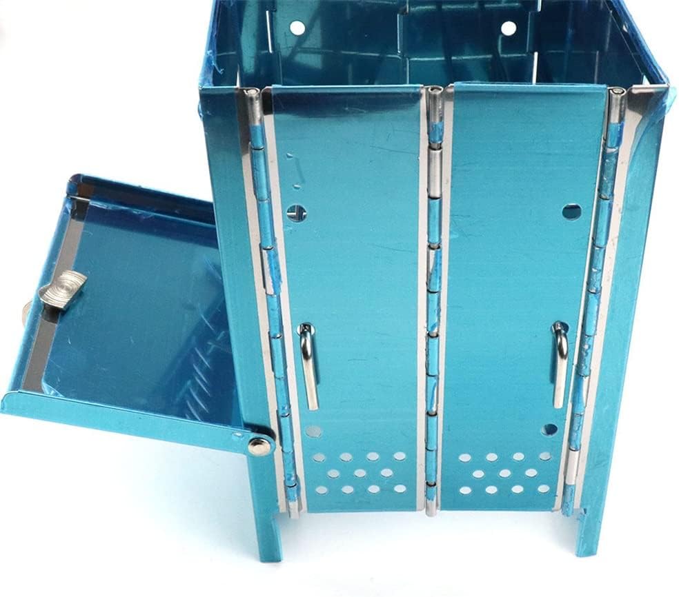 Camping Stove Folding Stainless Steel Backpacking Wood Bbq Grill with Carry Bag Hiking Cooking