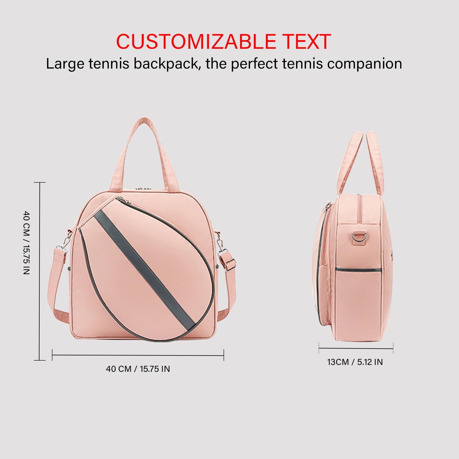 Bolsa de raqueta de tenis personalizada, bolsa deportiva impermeable para tenis, bádminton y pádel, bolsa de hombro de gran capacidad con correa ajustable, se adapta a múltiples raquetas y equipo