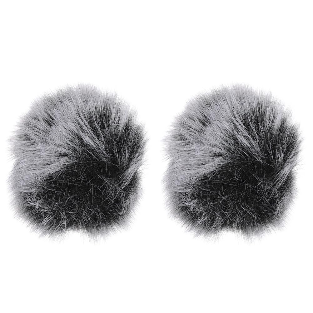 ibasenice 2pcs Microphone Cover Furry Windproof Accessory for Noise Reduction Protects and Replacement for Handheld Mics