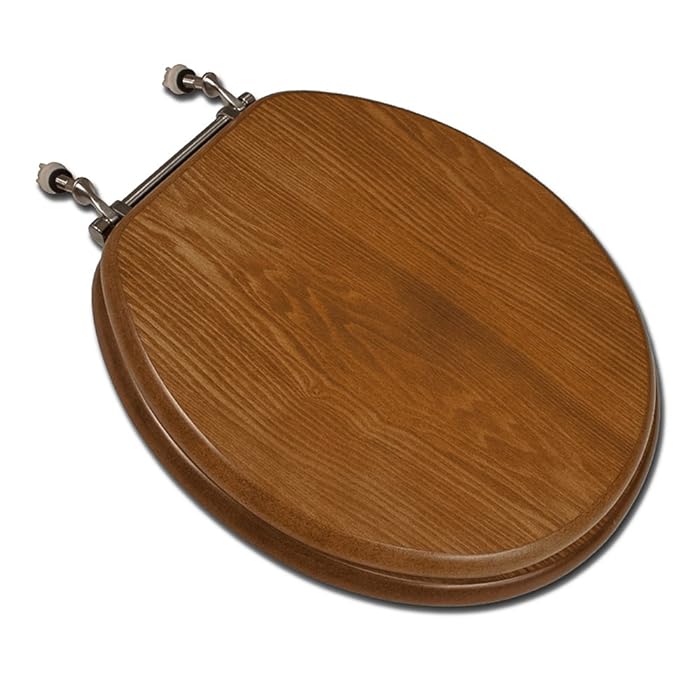 Buy Comfort Seats C3B2R118BN Decorative Oak Wood Round Toilet Seat with