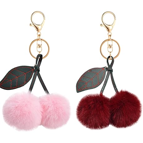 Delightful Cherry Keychains: A Sweet Treat for Car Keys and Bag Charms