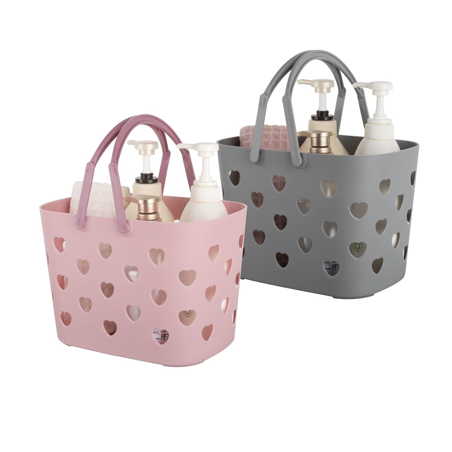 Anyoifax 2 Pack Portable Shower Caddy Tote Plastic Storage Basket with Handle Box Organizer Bin for Bathroom Pantry