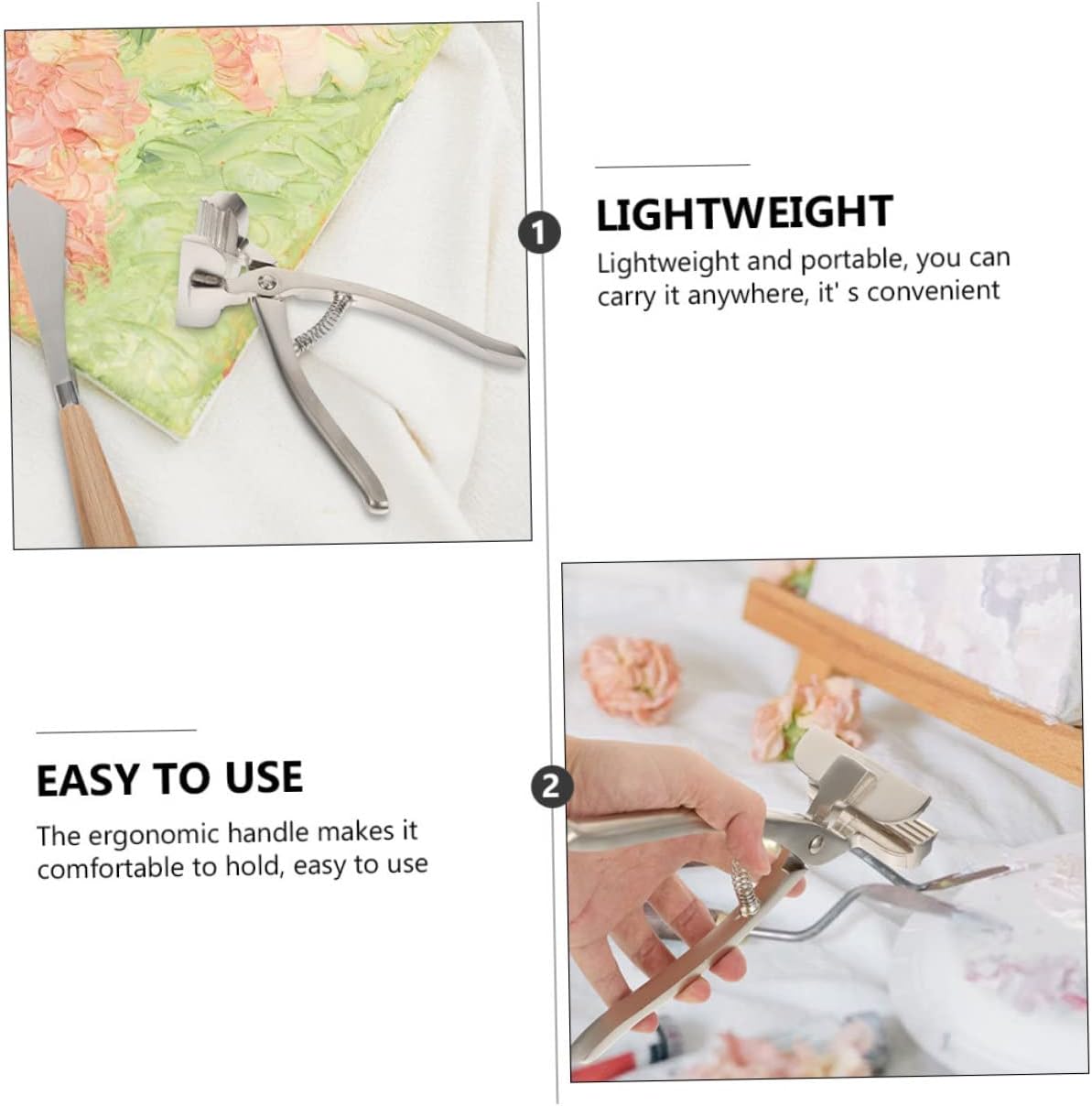 DECORNIJIA Canvas Plier Tool Set for Artists Heavy Duty Canvas Stretching Plier Spring Return Handle for Painting Supplies
