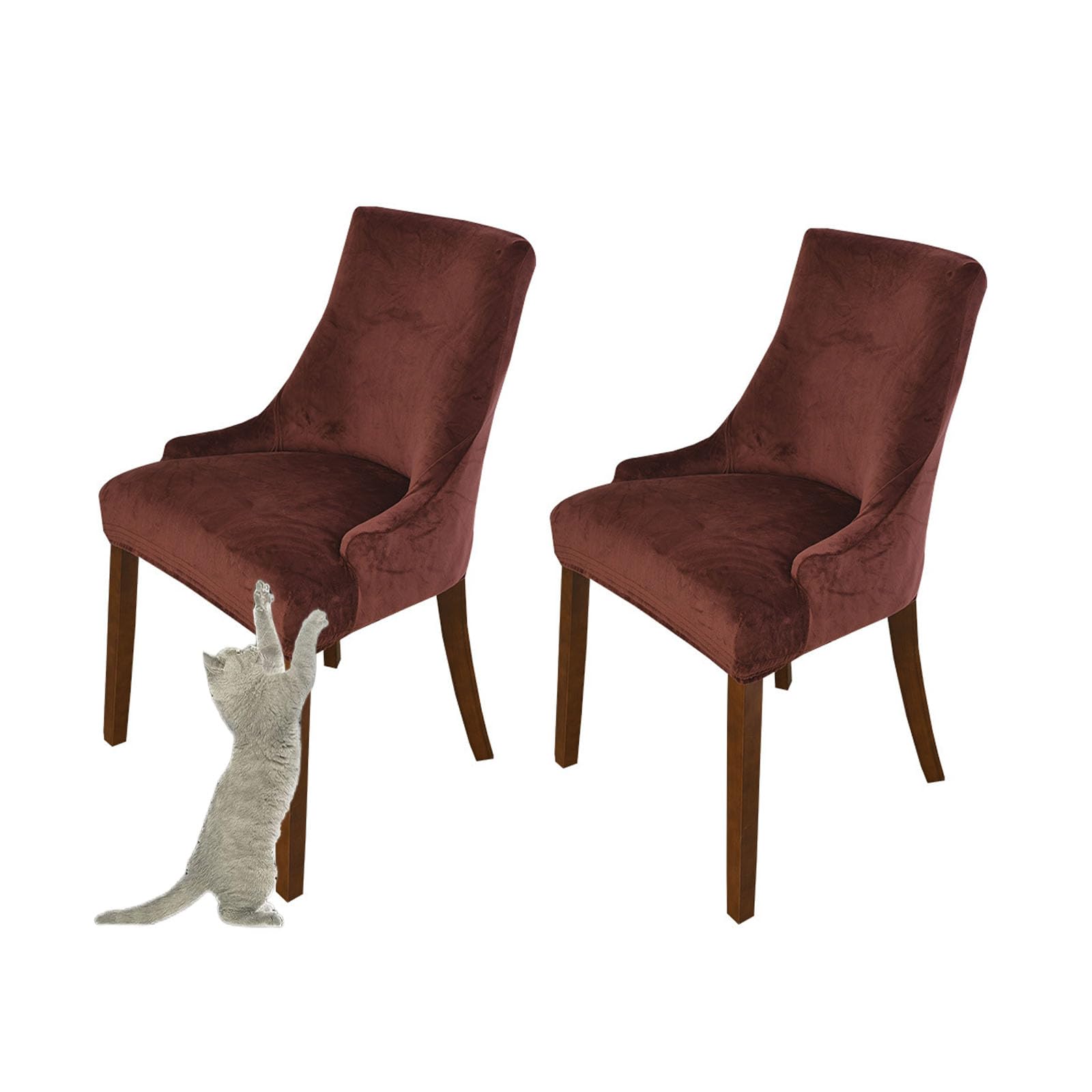 Housse de chaise à oreilles velours pour sublimer votre salon au quotidien lot de 2