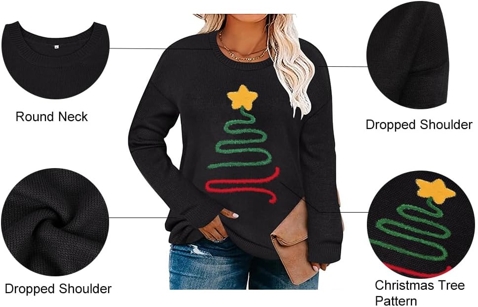 RITERA Plus Size Womens Tops Cable Knit Sweaters Casual Long Sleeve Lightweight Pullover Sweater Tops XL-5XL - Image 6