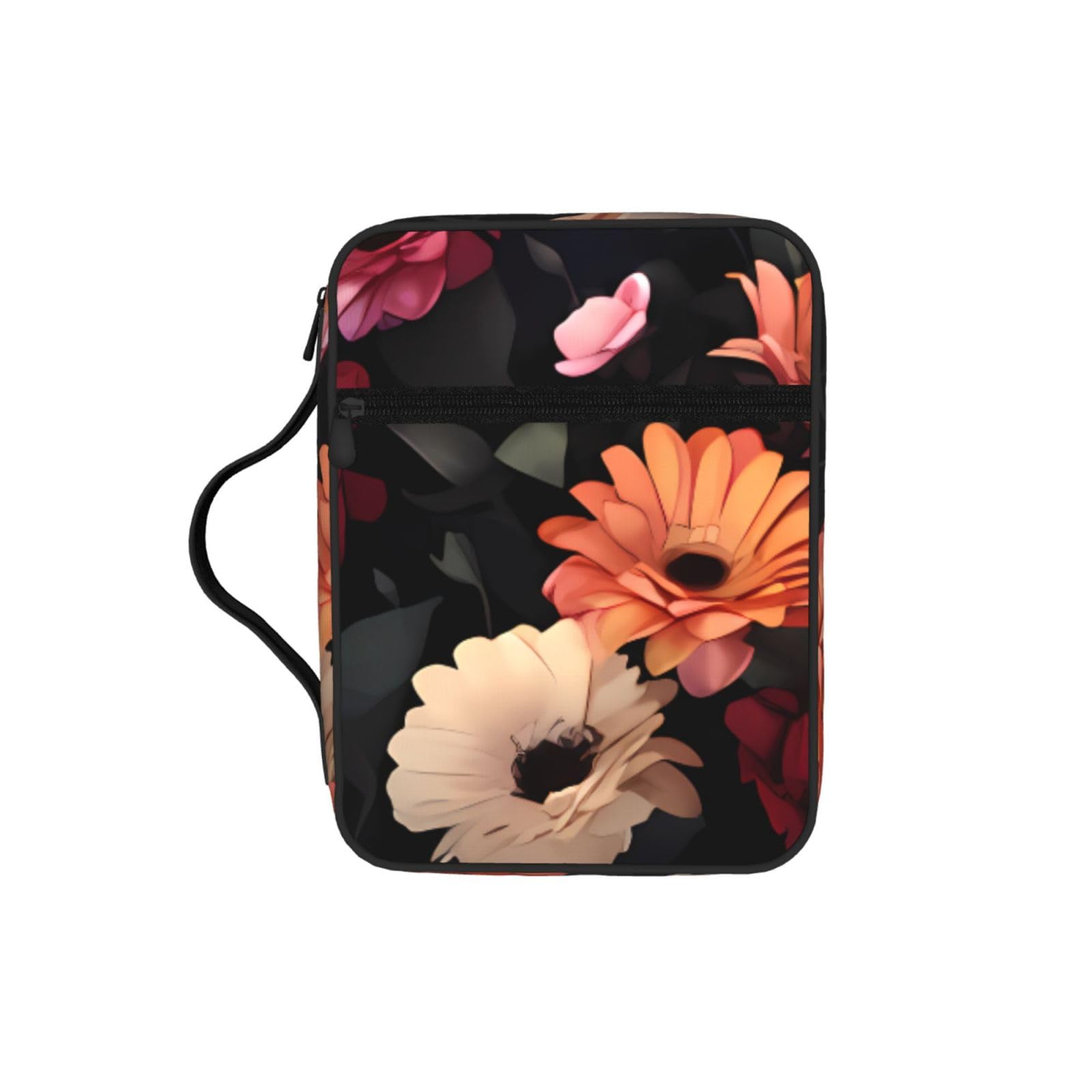 Flowers Bible Cover Case Waterproof Bible Bag With Handle Organizer Storage Book Cover For Bible Study