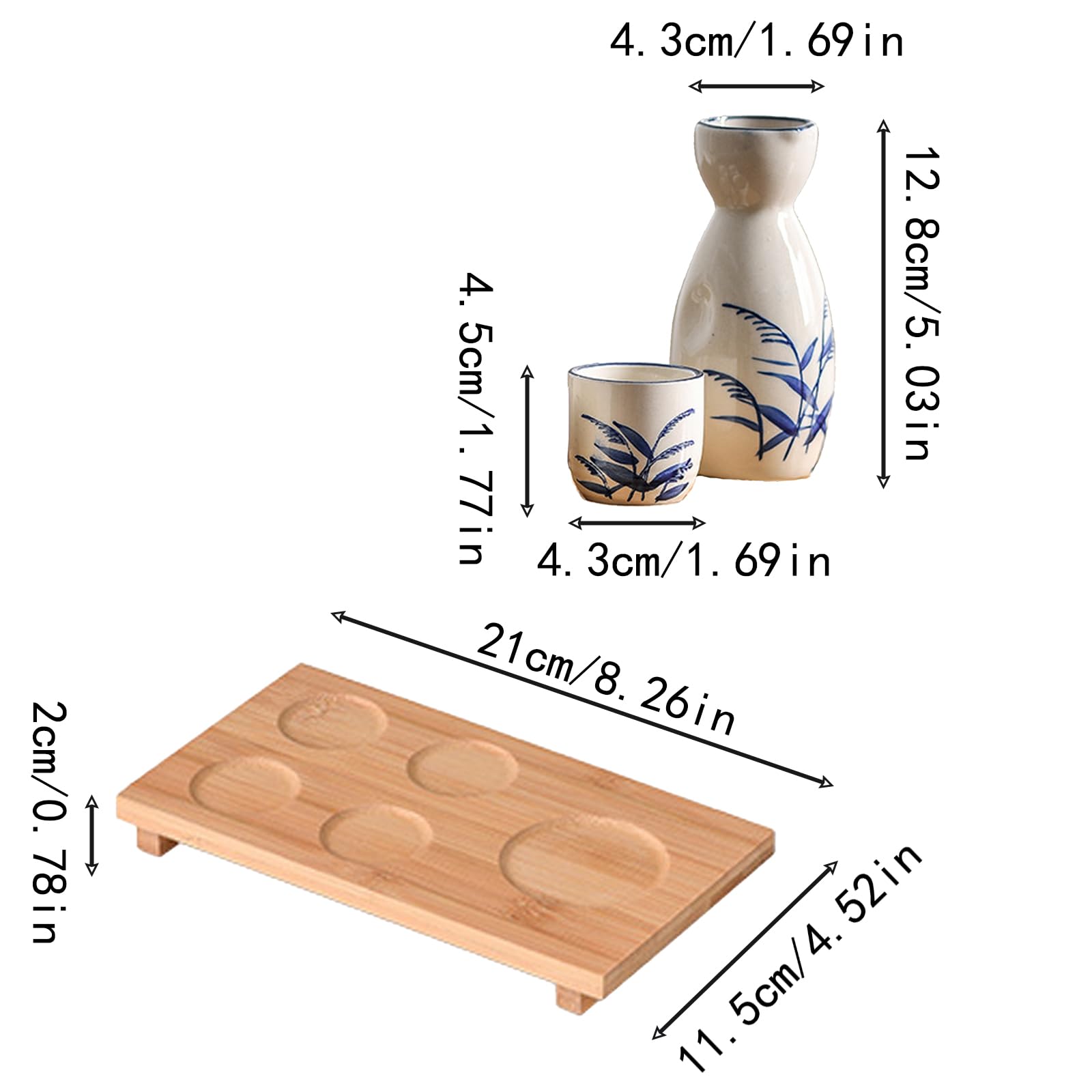 Tradizionale Set di Sake, Set da Tè in Porcellana Cinese, Set di Sake Tradizionale Ceramica, per Ristoranti, Case, Taverne, Caraffa di Sake con 4 Tazze di Sake, Idea Regalo(Latte Bianco)