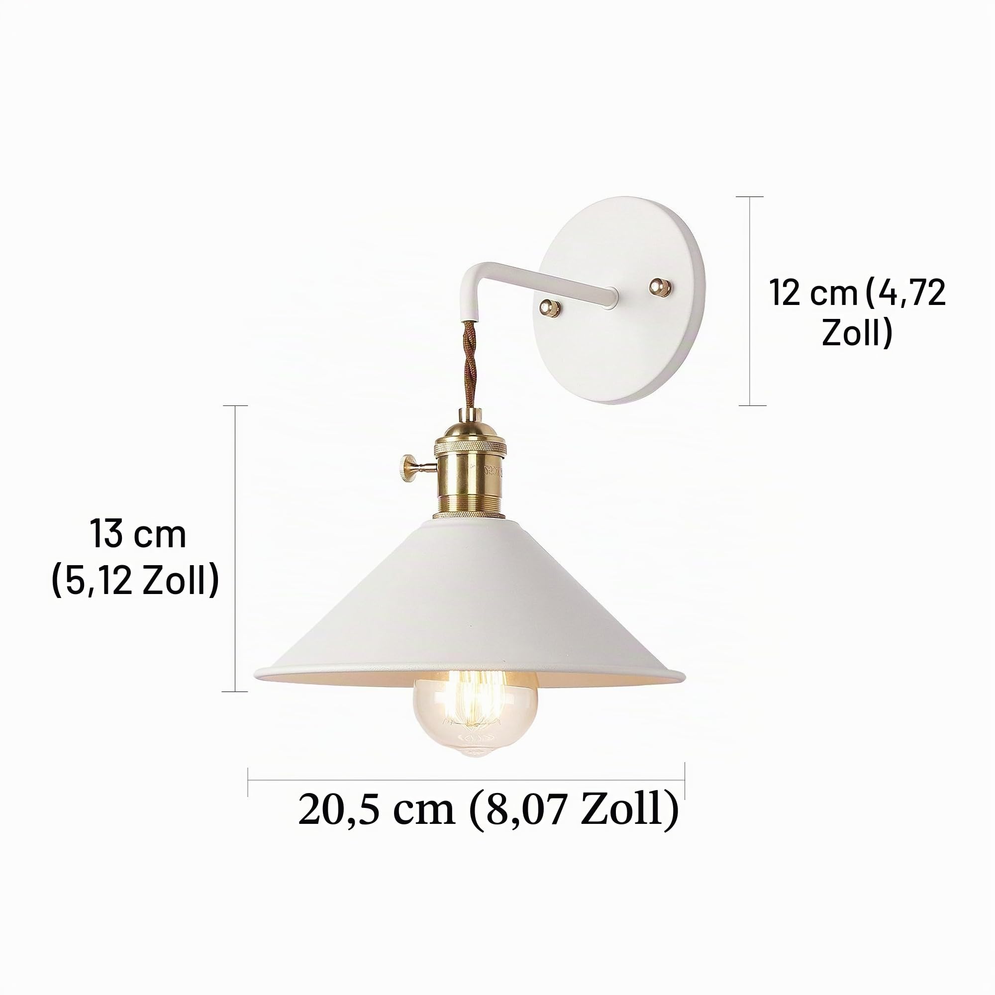 Vintage Wandlampe Reto Wandleuchte E27 Antik Wandlicht Metall Spiegelleuchte Spiegellampe Flurlampe Wandbeleuchtung für Wohnzimmer Schlafzimmer Flur Balkon Garten Treppen