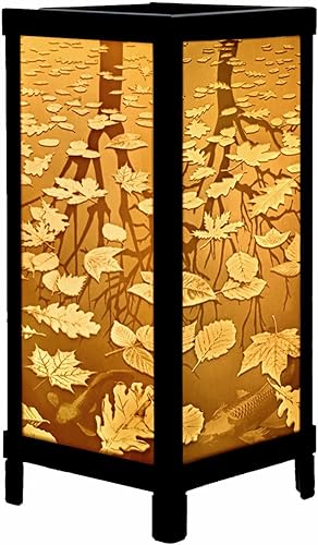 The Porcelain Garden Lámpara de acento de porcelana, lámpara de luminaria de litofano de porcelana de reflexiones fijas