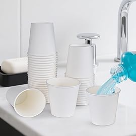 Clawsoff [300 Pack 3 oz Paper Cups White, Small Mouthwash Cups 3 OZ, Mini Disposable Bathroom Cups, Paper Cups 3 Ounce for Bathroom, Supermarket, Birthday Party, Travel, Events, Picnic, BBQ