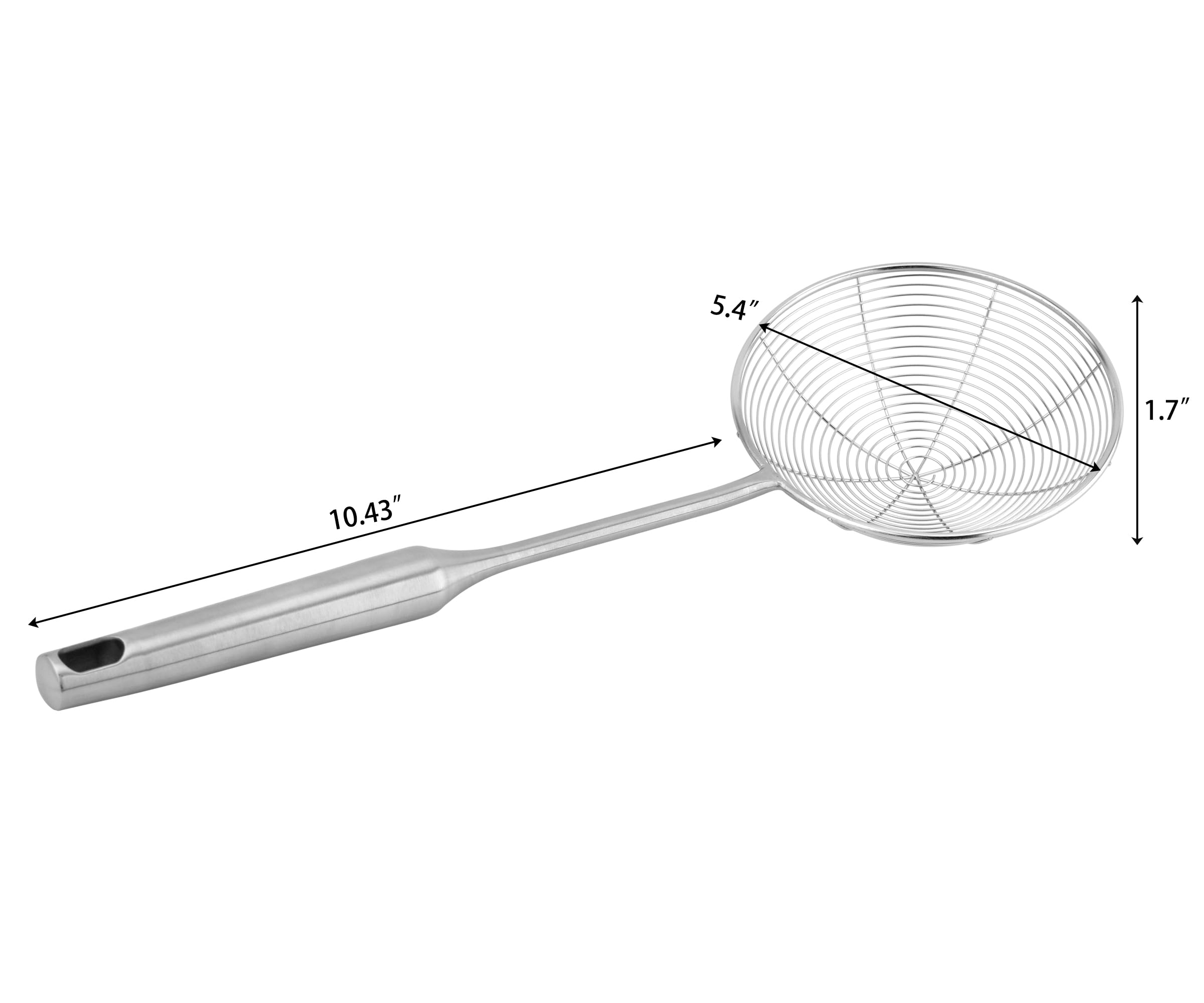 Colador de araña de acero inoxidable 304 para cocinar y freír, utensilios de cocina, colador de alambre, cuchara coladora de pasta, 5.4 pulgadas