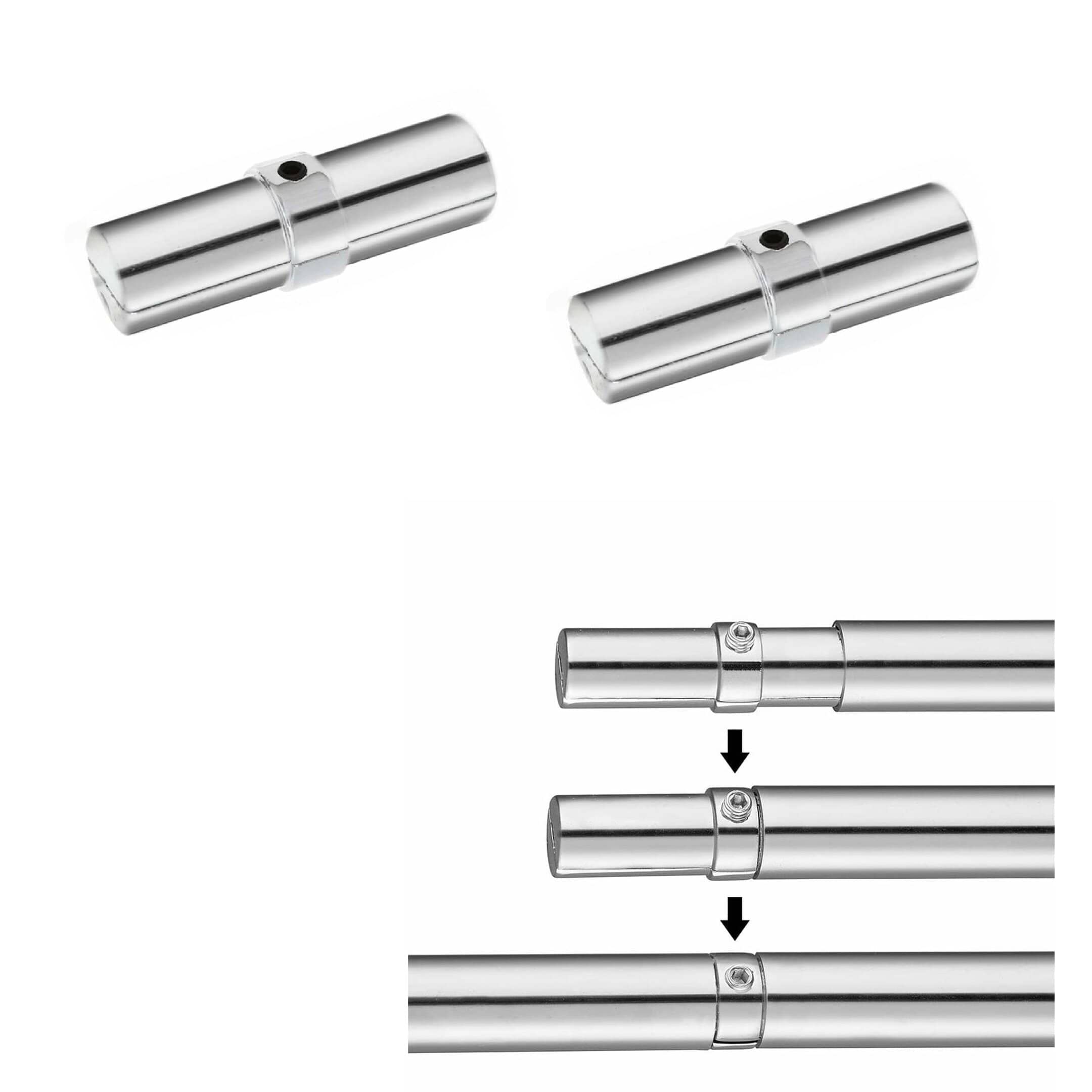 My Shopfittings Chrome 32Mm Tube Joiner Bracket For 32Mm Dia Tube Rail Display Rack Tube Joiner Connector Inner Diameter 32Mm Or 1.25 Inch Strong Connector