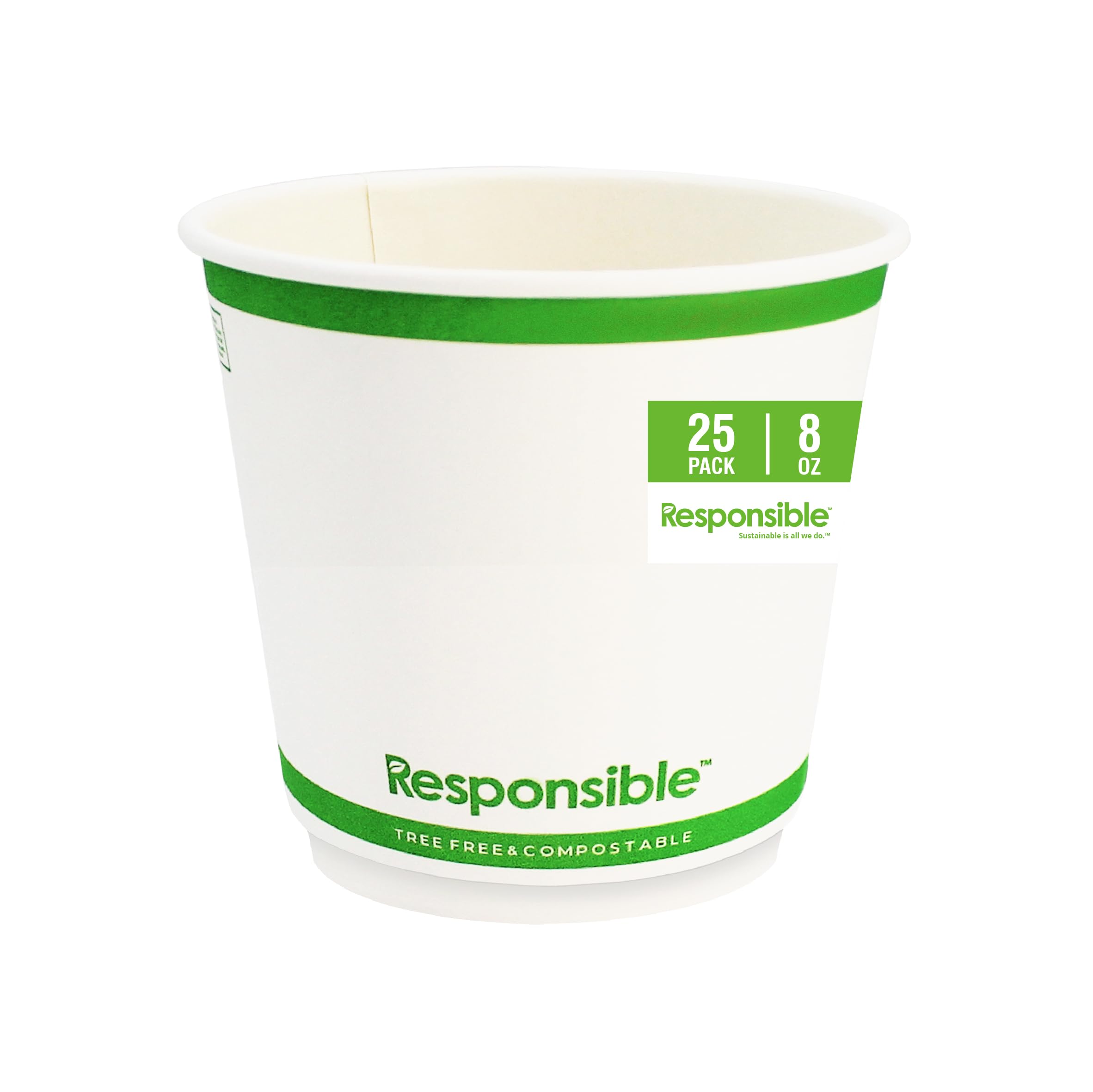 Responsible Products White / 25 / 8 oz (25 Count) Cups