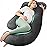 Chilling Home Pregnancy Pillow, U Shaped Pregnancy Pillows for Sleeping Full Body Pillow Maternity Pillow for Pregnant Women 58 inch, Pregnant Women Must Have with Removable Cover, Black