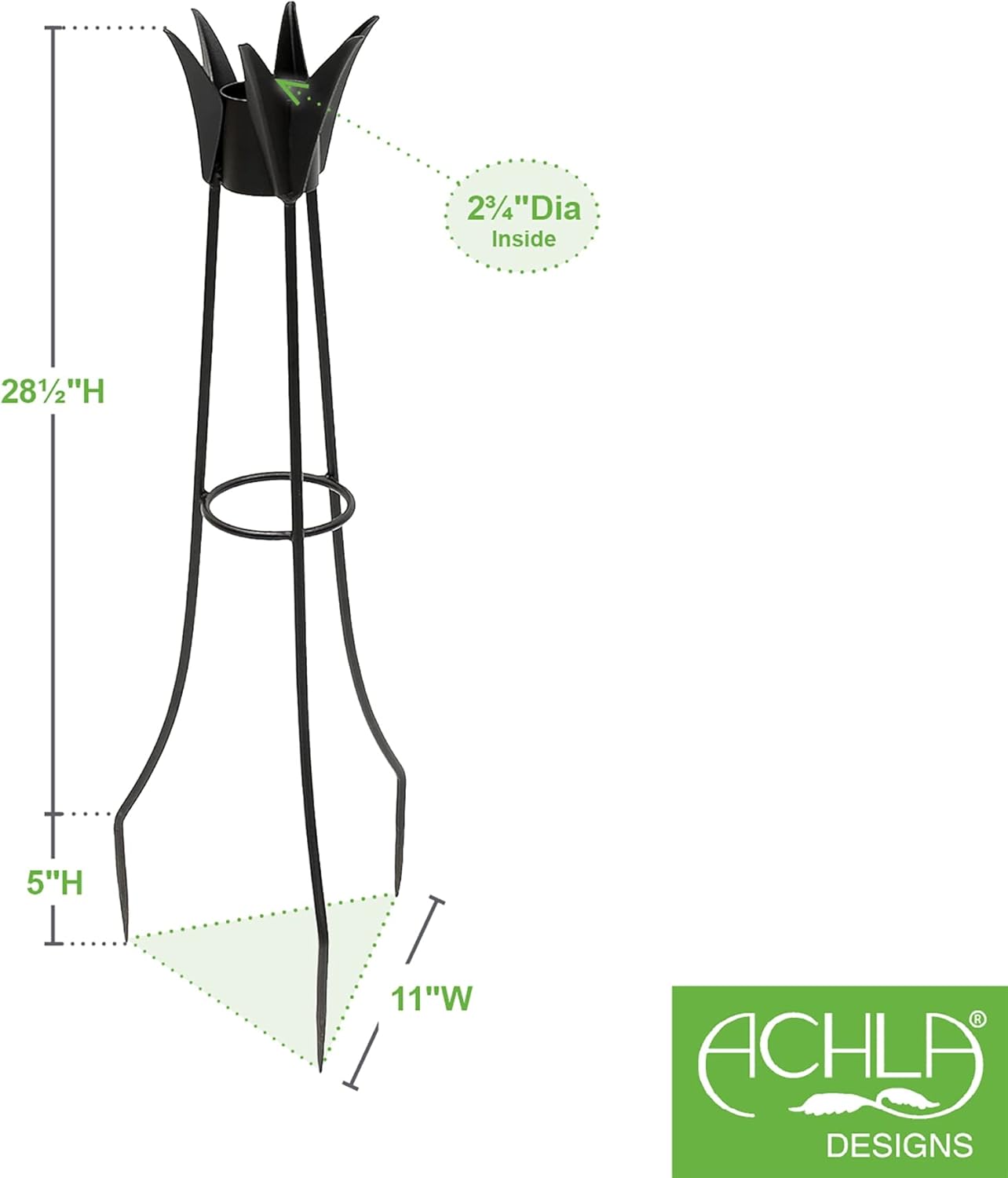 Achla Designs Gazing Globe Ball Stand, Spiked, 34-Inch
