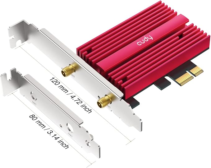 Tarjeta WiFi 6E Cudy AX5400 PCIe Bluetooth 5.2 miniatura 7