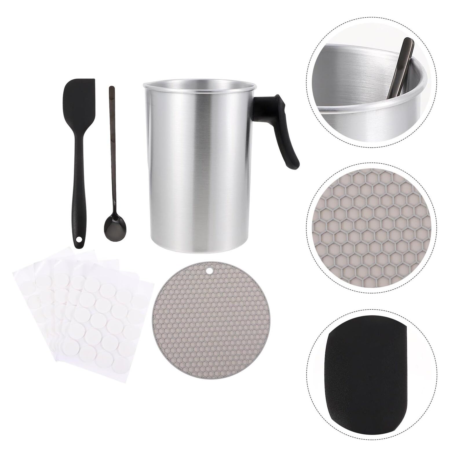 Veemoon Kit la Fabbricazione di Candele Tazza in Metallo da 3l Resistente al Calore Strumento per Candele Fai da Te Adatto a Hobbisti e Artigiani Forniture per Creare e Saponi Fatto a Mano