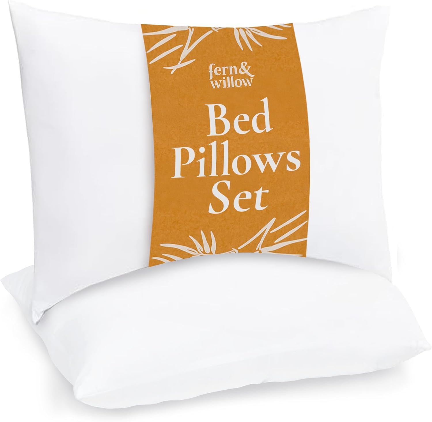 Fern and Willow King Size Bed Pillows - Set of 2, 36"x20" - Luxurious Ultra-Soft Cooling Pillow - Hotel Quality, Down Alternative Fill - Ideal Gift for Side, Back & Stomach Sleepers