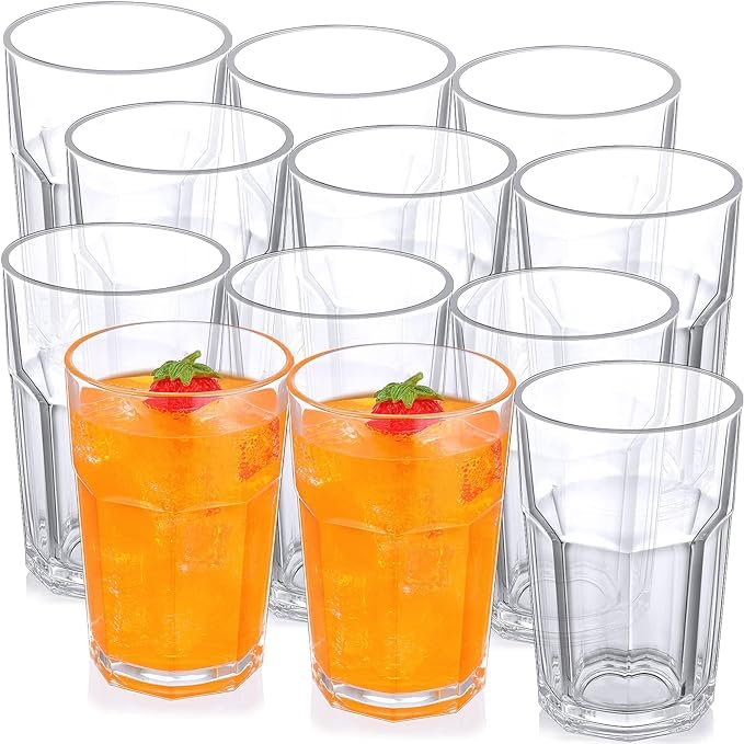 Image of 300ml Clear Glass Tumbler, Highball Drinking Glasses for Cocktails, Juices, Milkshakes (12, 300ML)
