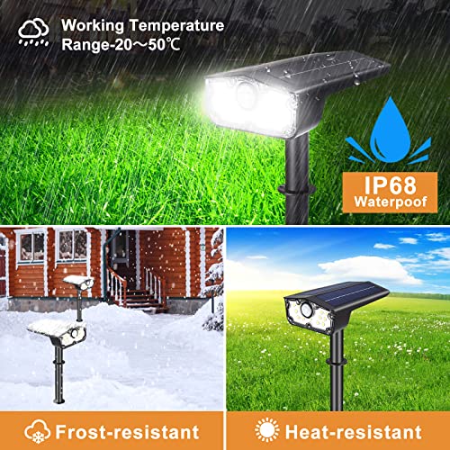 Solar Motion Sensor Outdoor Lights 4 Pack - Bright Led Solar Spot Lights For Yard, Driveway, Pathway And Wall - Ip68 Waterproof Landscape Spotlights With 3 Lighting Modes & 2-In-1 Design (Cool White) #TOP3