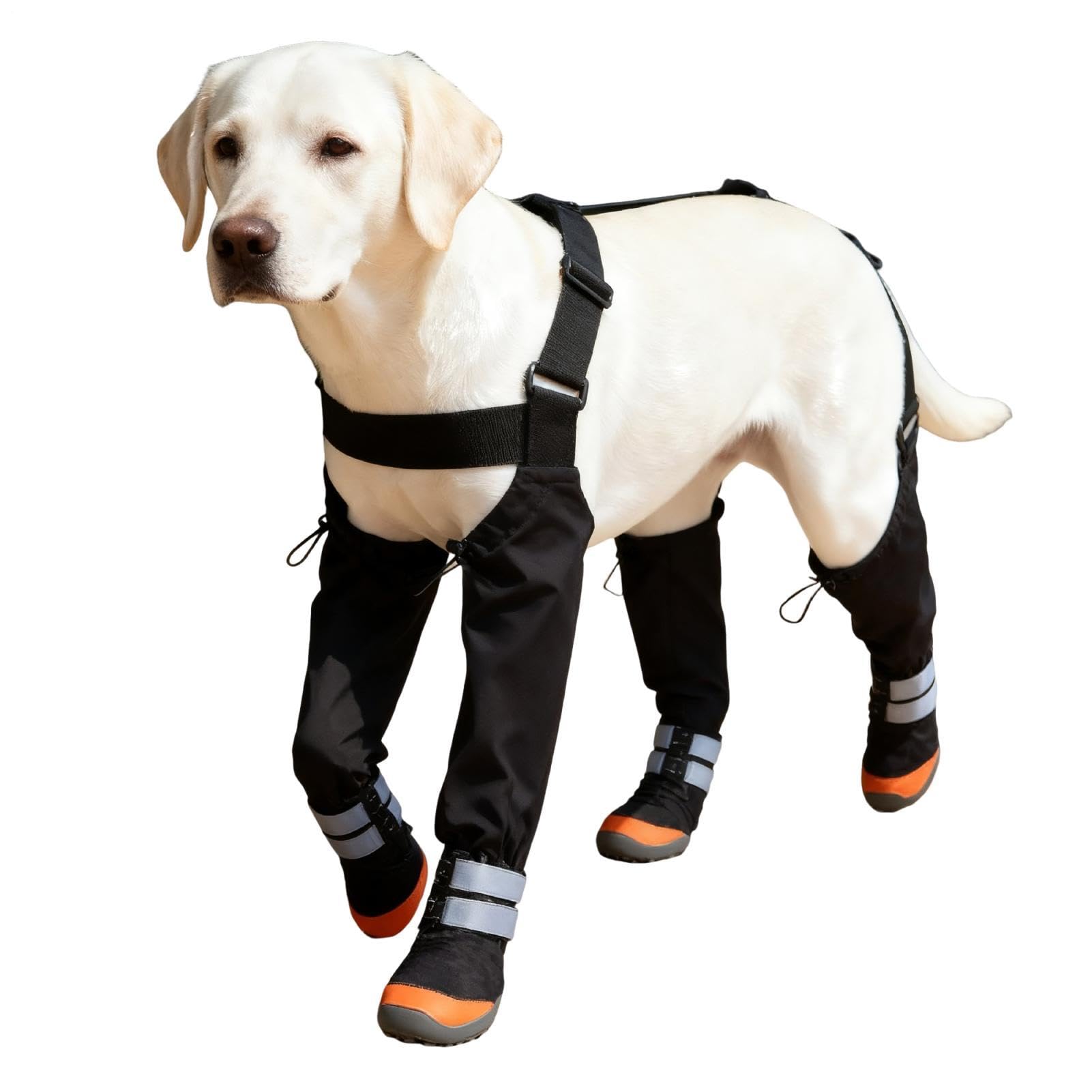 Chaussures pour Chien avec Bretelles Chaussures imperméables anti-saleté | Bottes Réglables pour Chien avec Bande Réfléchissante Pour les pattes lors des promenades hivernales par