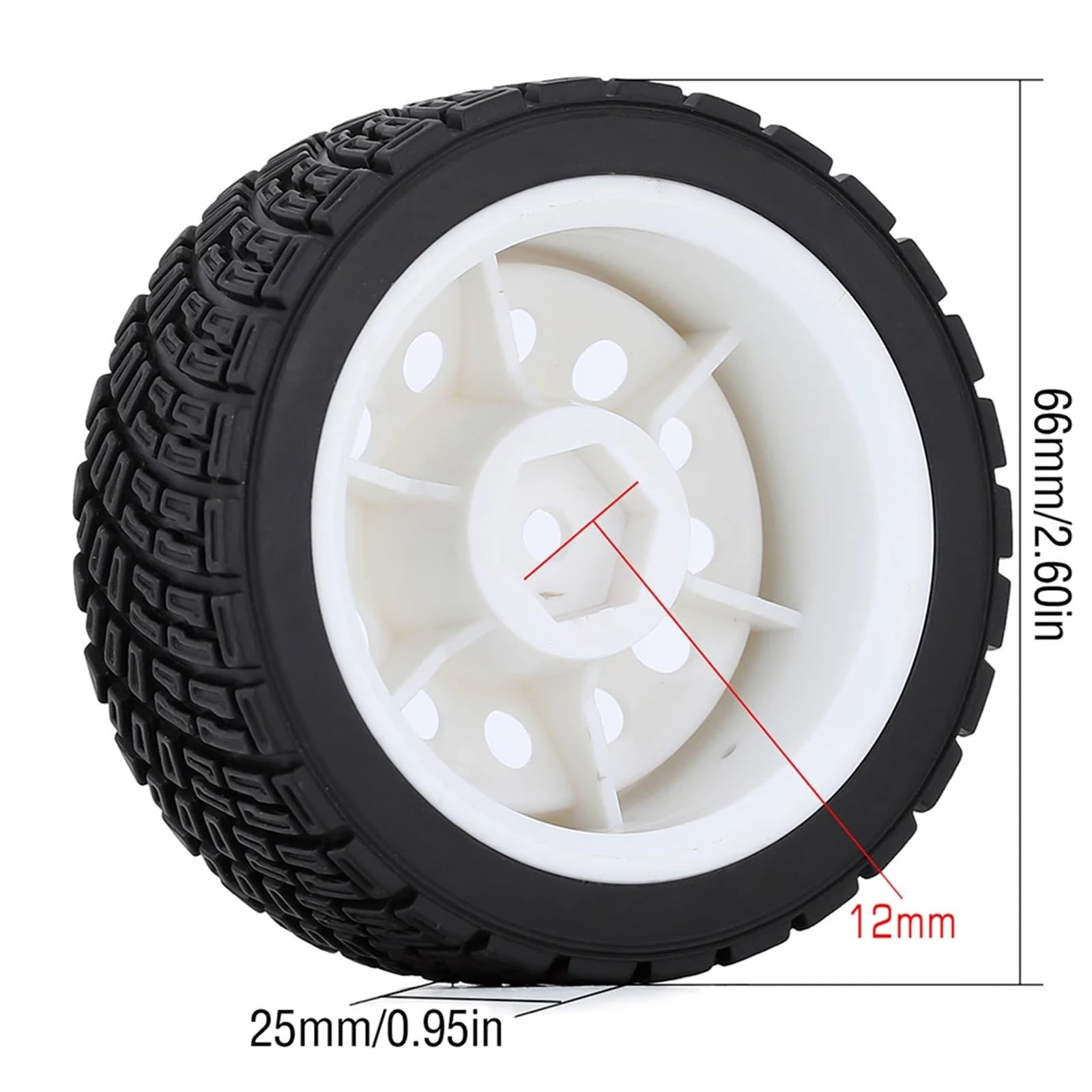RC Roue Pneus pour Rolly pour HPI WR8 pour HSP 94177 pour WLtoys 1/10 144001 1/14 4 Pièces 12mm Hex 67mm Pneus Caoutchouc Jante De Voiture RC Modèles Blancs Chenilles