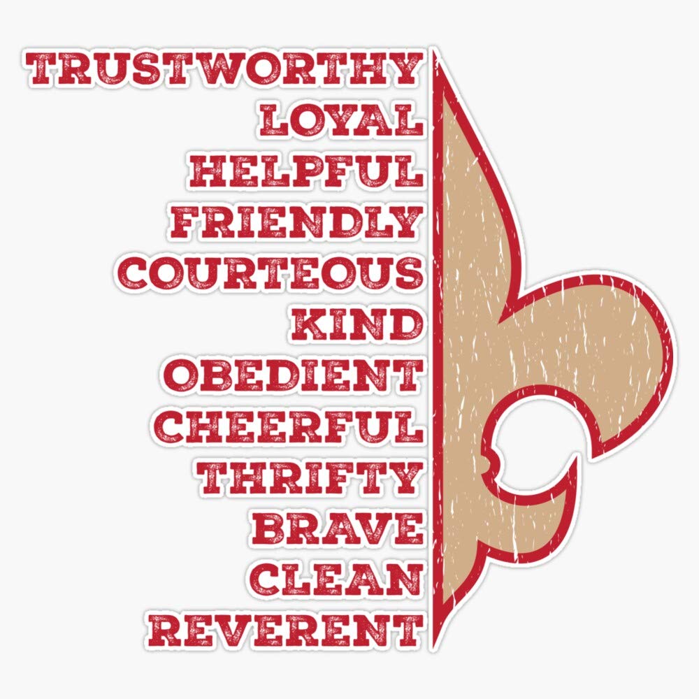 Generic Scout Law (Distressed Effect) Sticker Vinyl Decal Wall Laptop Window Car Bumper Sticker 5 inches , PNP-CAMP-STICKERS-313