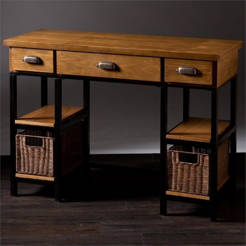Southern Enterprises SEI Furniture Mirada Writing Desk in Weathered Gray and Matte Black
