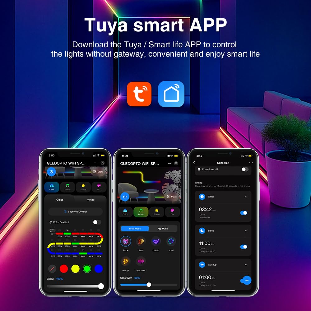 GLEDOPTO Tuya SPI kontroler pikseli RGBCCT RGBW RGB ZigBee kontroler LED, dynamiczne światło, synchronizacja muzyki, praca z Smart Life Google Assistant Alexa Yandex (206P-ZigBee SPI)