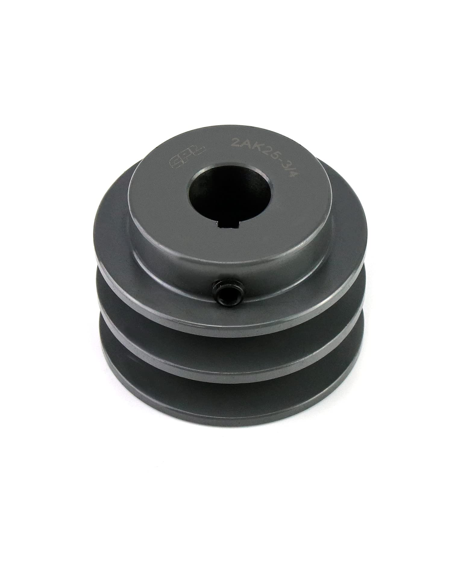 QWORK 2AK2534 Double Groove Pulley/Sheave, 2.55"OD 3/4" Bore, AK Fixed Bore Pulley, for A, 3L & 4L (A & AX) V-Belts, Cast Iron