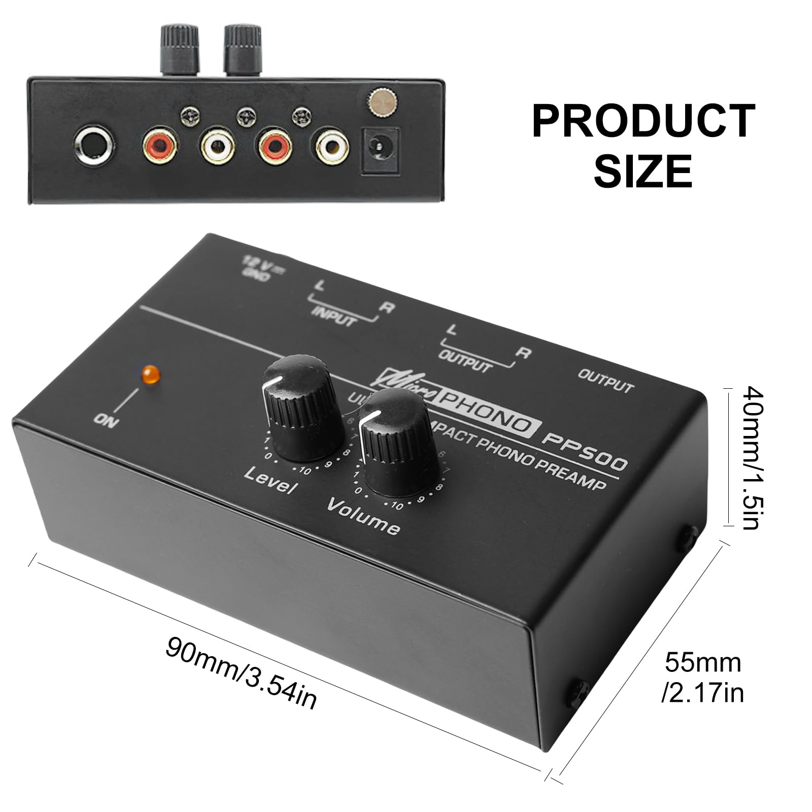 Sporgo Giradischi Phono Preamplificatore MM RCA Ingresso Uscita Stereo Amplificatore