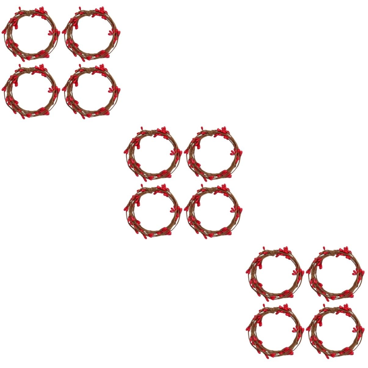 3 Series Guirnalda De Baya Roja Artificial para Decoración Navideña DIY Rattan Simulado De Baya Roja Adornos De Navidad para Interiores Y Exteriores Metros De 4 Piezas X 3