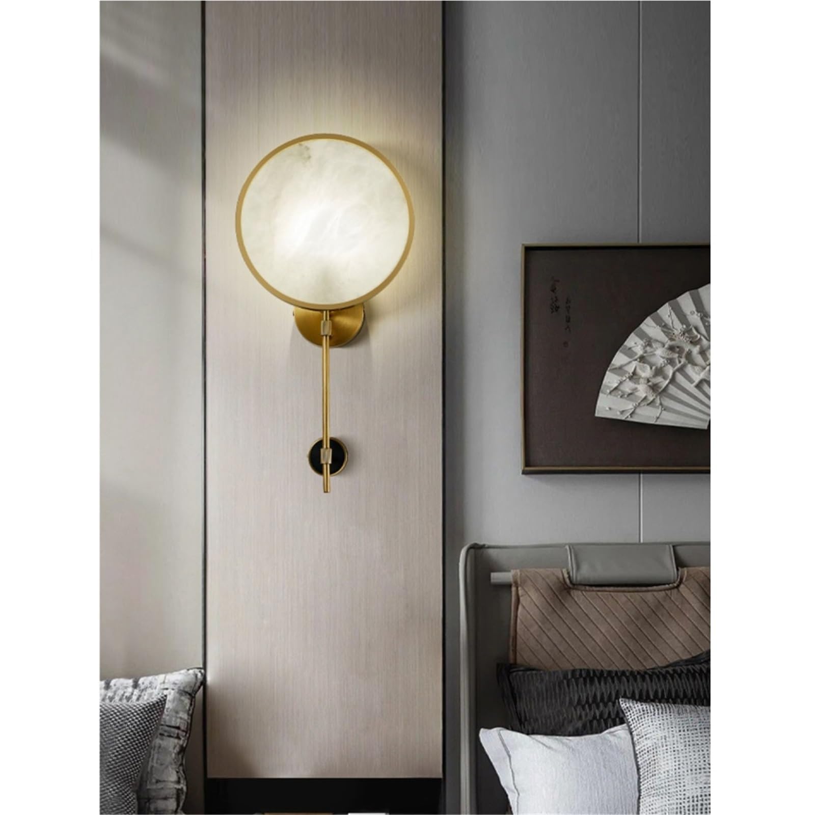 Applique da parete Moderne lampade da parete di lusso, tutte in rame e marmo, lampada camera letto con personalità creativa