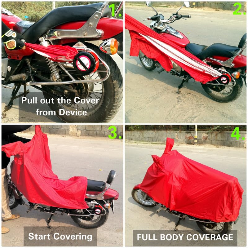 Image of BIKEBLAZER Semi-Automatic Full Body Bike Covers - Heavy Duty Device | Water Resistant | UV Safe | 100% Dust Proof | Anti-Theft & Scratch Proof Covers, Compatible with All Triumph Motorcycles AL