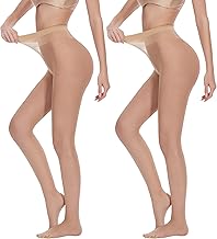 AKKQHH Strumpfhosen Damen Transparent 20 DEN Feinstrumpfhose High Waist Reißfest Seidenstrumpfhose Komfortbund Seidig Stützstrumpfhose Druckfreier 2er Pack