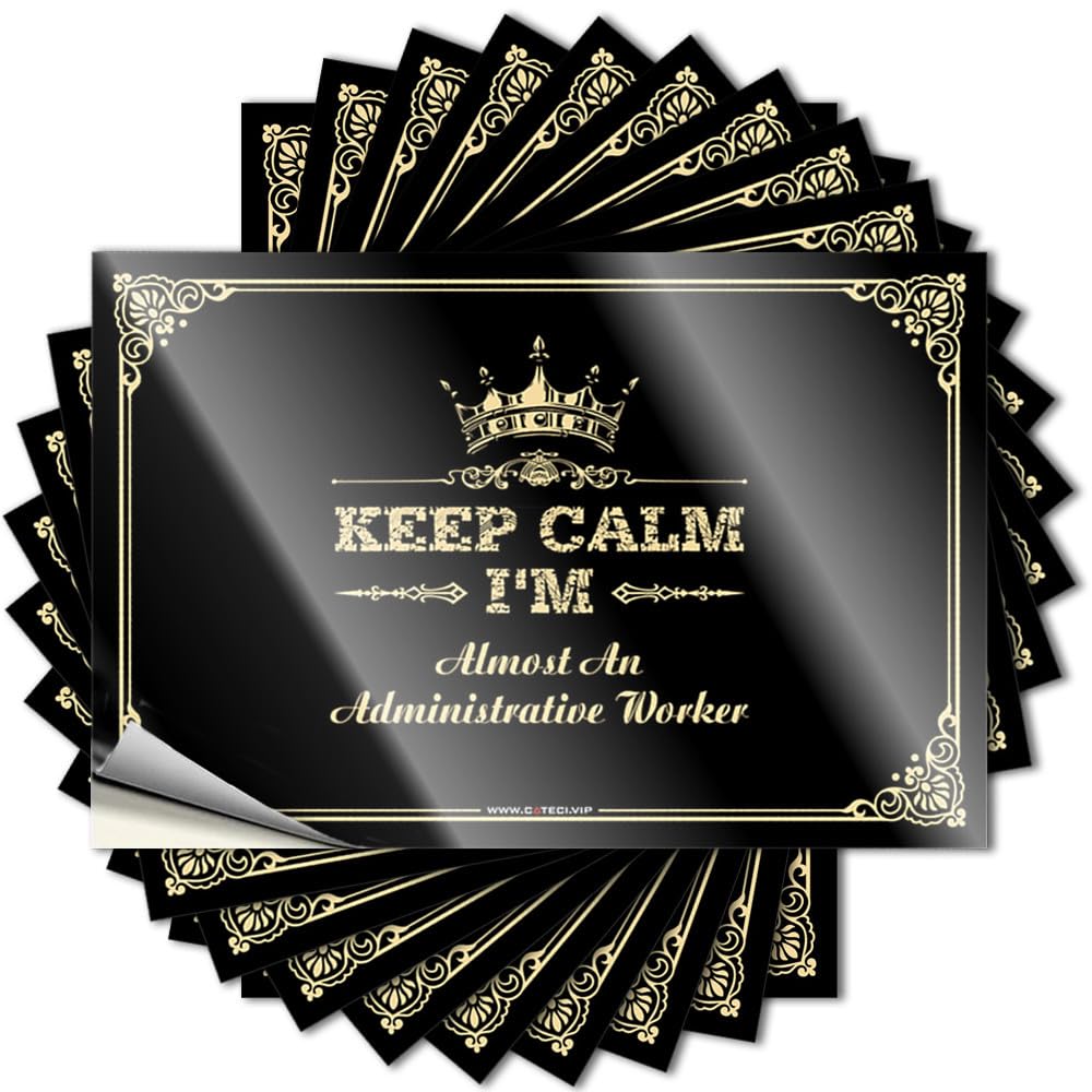 Vintage Outdoor Decor, Decals Funny Essentials Quote Stickers, Vintage No Residue Decals for Luggage | Ship Party Favor Custom Keep Calm I'm Almost an Administrative Worker(8X12CM)