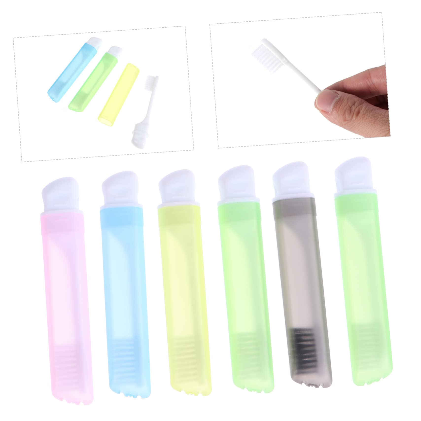 LALAFINA Spazzolino Manuale 18 Pollici Spazzolino Portatile Pieghevole Sensibile Kit Da Viaggio Pieghevole Da Viaggio Orale Pp Viaggiare Testa Piccola