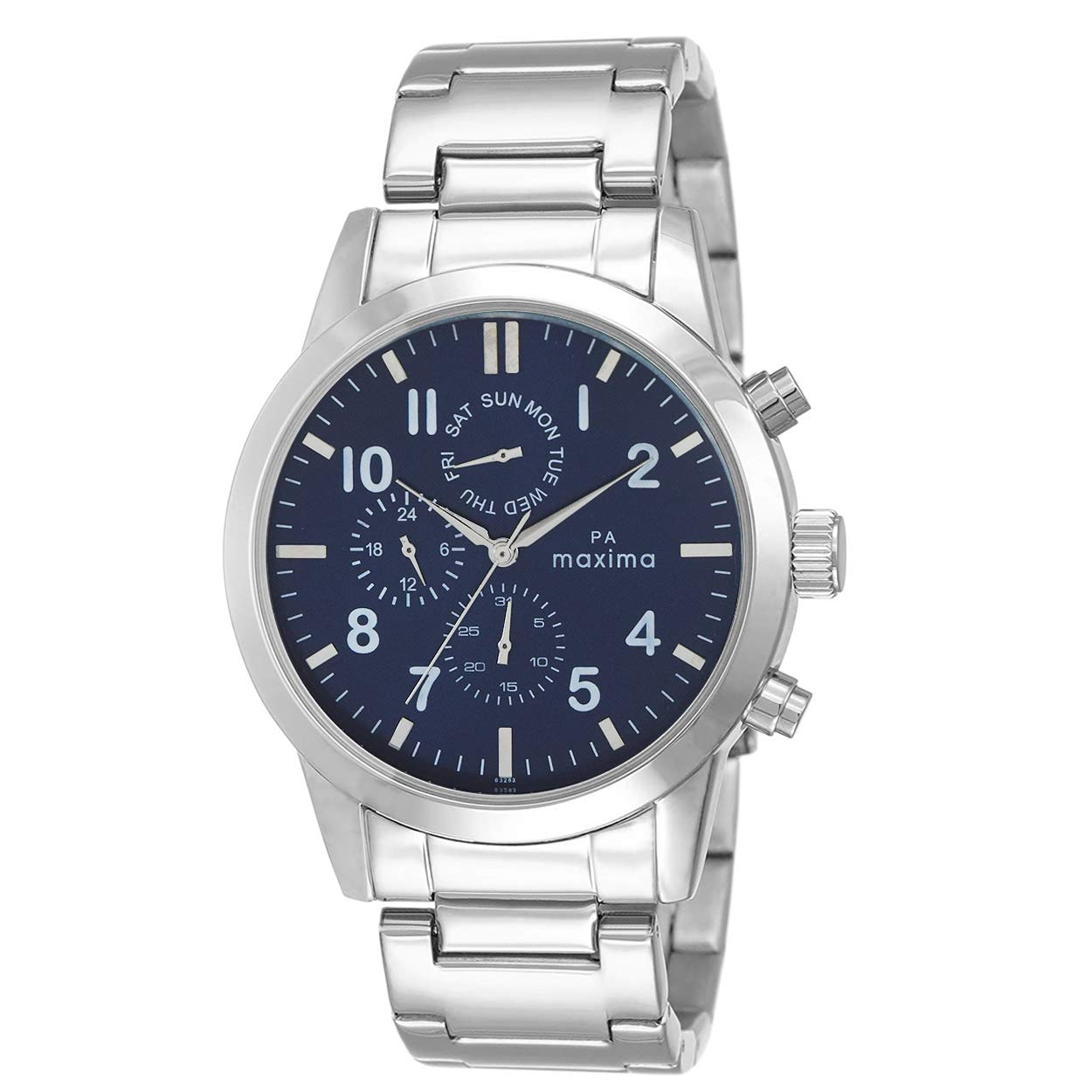 Maxima Stainless Steel Analog Blue Dial Mens Watch-63263Cmgi, Band Color-Silver (B08X6576NG) Amazon Price History, Amazon Price Tracker