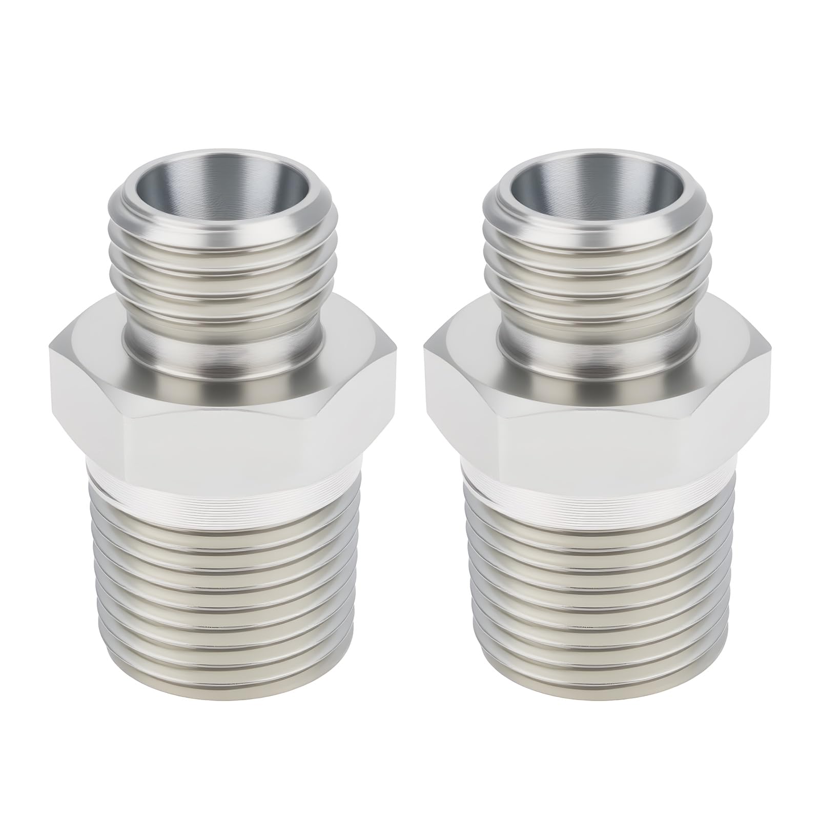 ECSiNG 2pcs M14 to 3/8 NPT Hydraulic Adapter Fitting Carbon Steel for Mini Excavator Hydraulic Systems