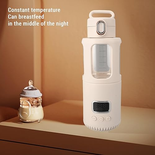 Miniatura 3 de Portable Milk Warmer Cup, USB, Wireless, Fast Heating, Stainless Steel Glass, 350ML, Travel, Car, Office, Home, 10000mAh Battery, Preservation