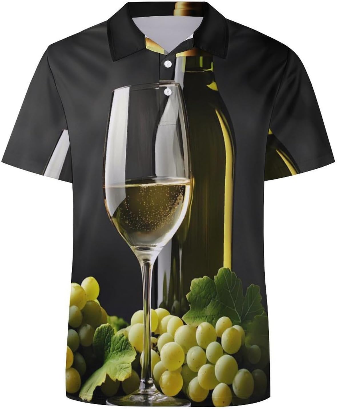 Wine Glass and Green Grape Women's Golf Polo Shirts Short Sleeve Quick Dry Tennis Tops Casual Work Blouses