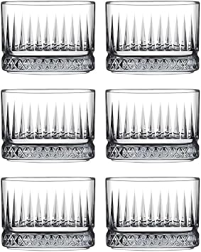 6-Piece Crystal Patterned Glass Bowl Set - For Transparent, Dessert and Appetizer Presentation, Dishwasher Safe, Modern Design