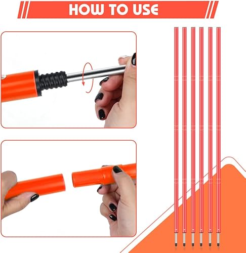 Miniatura 4 de HOTOOLME Equipo de entrenamiento de agilidad, equipo de entrenamiento de fútbol incluye 6 postes de agilidad, escalera de agilidad, 10 conos de